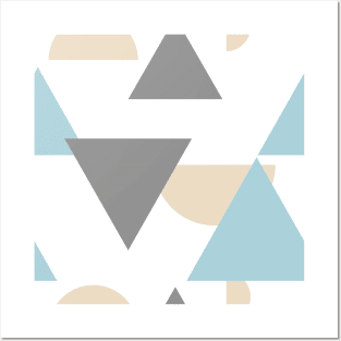 Abstract Teal, Gold and Black Geometric Pattern Posters and Art